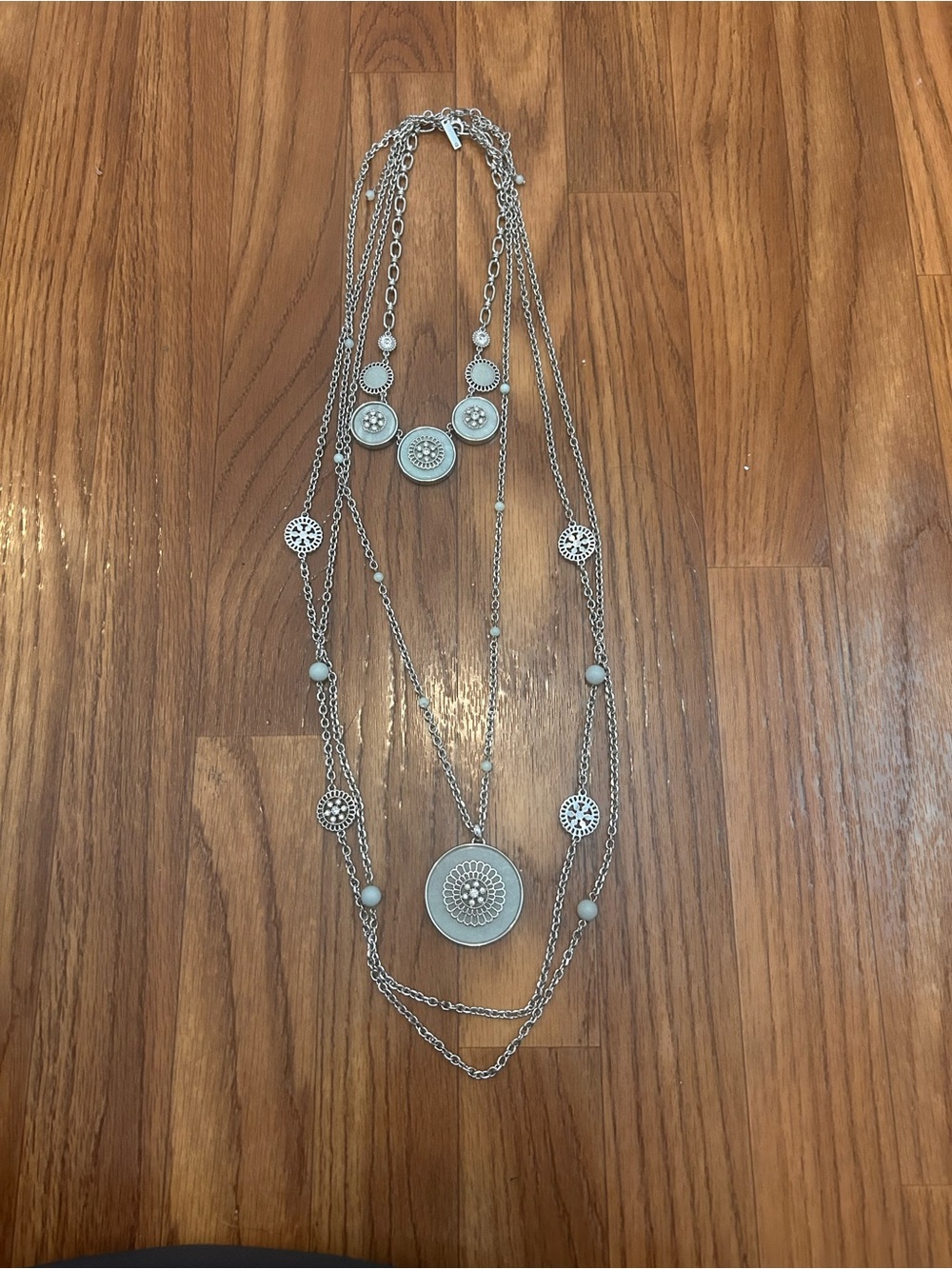 WHBM Multi-Layer Medallion Necklace, 3 Pieces